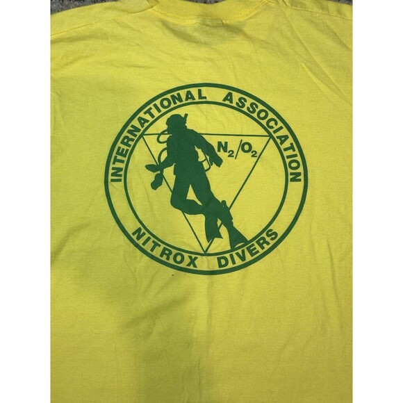 Vintage IAND Agency T Shirt Yellow Double Sided Single Stitched USA Made - Picture 5 of 6